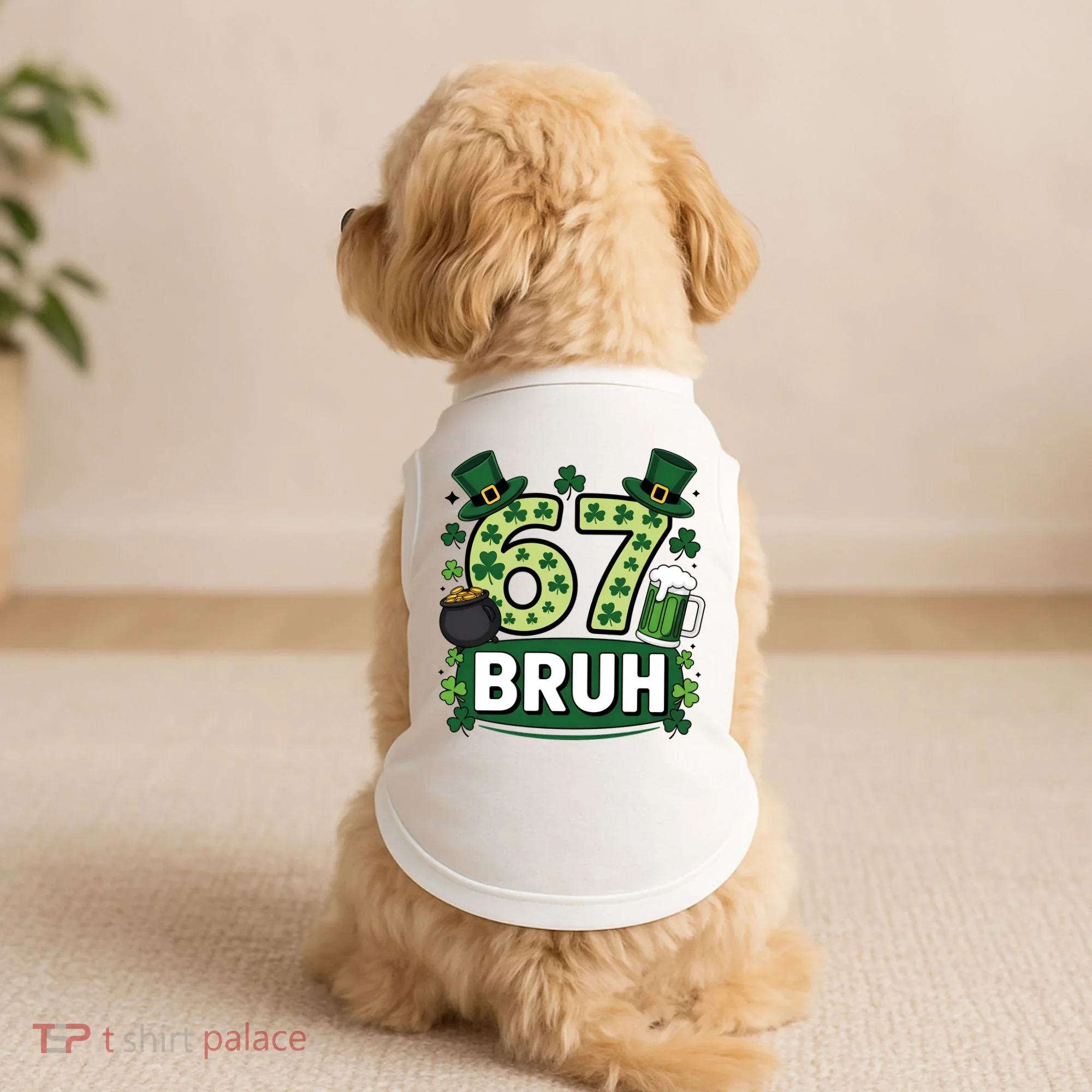 St Patrick’s Day 67 Bruh Viral Meme 6-7 Doggie Tank