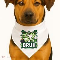 St Patrick’s Day 67 Bruh Viral Meme 6-7 USA-Made Doggie Bandana thumb 1