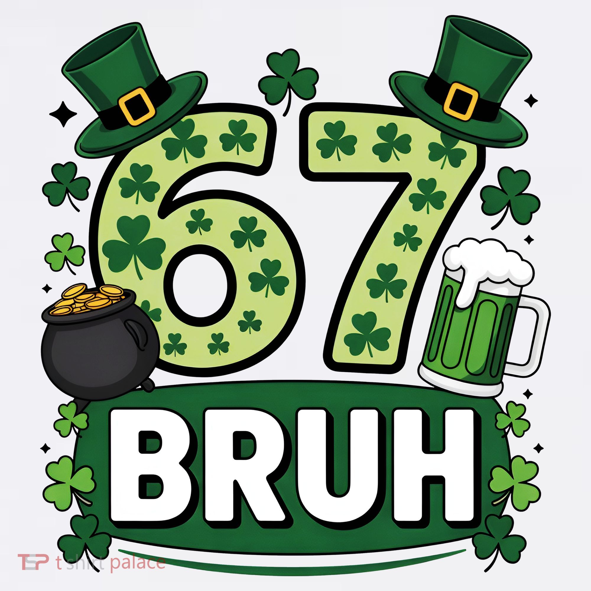 St Patrick’s Day 67 Bruh Viral Meme 6-7 Mousepad