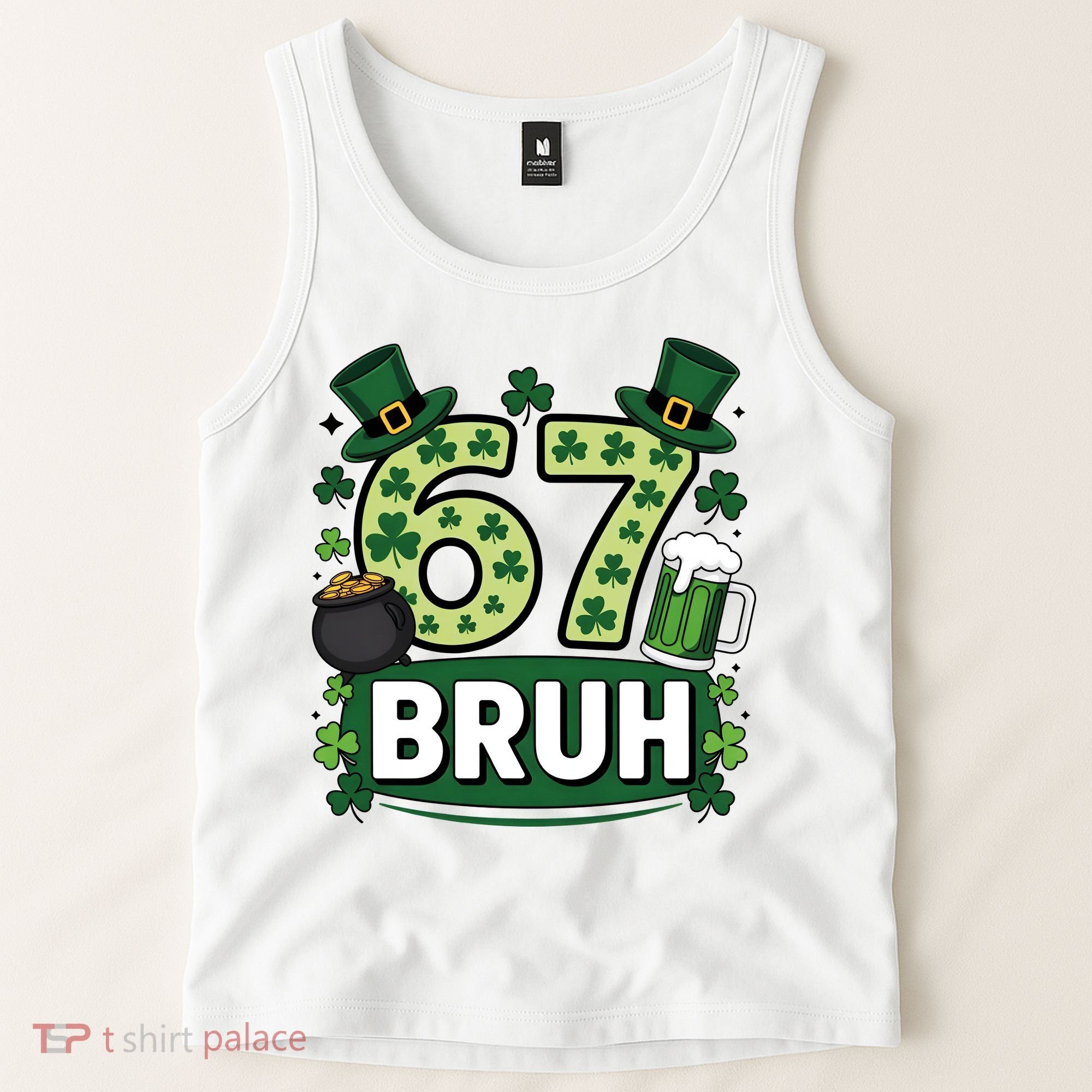 St Patrick’s Day 67 Bruh Viral Meme 6-7 Tank Top