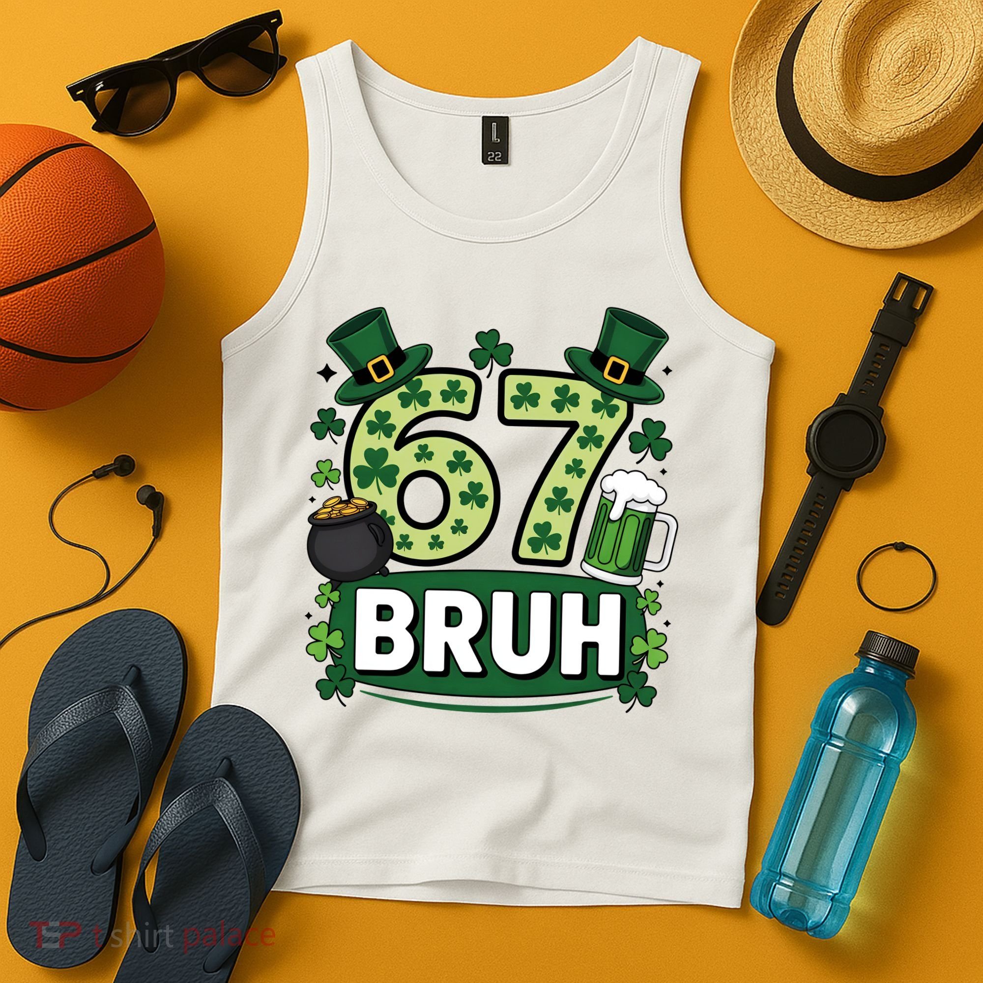 St Patrick’s Day 67 Bruh Viral Meme 6-7 Tank Top
