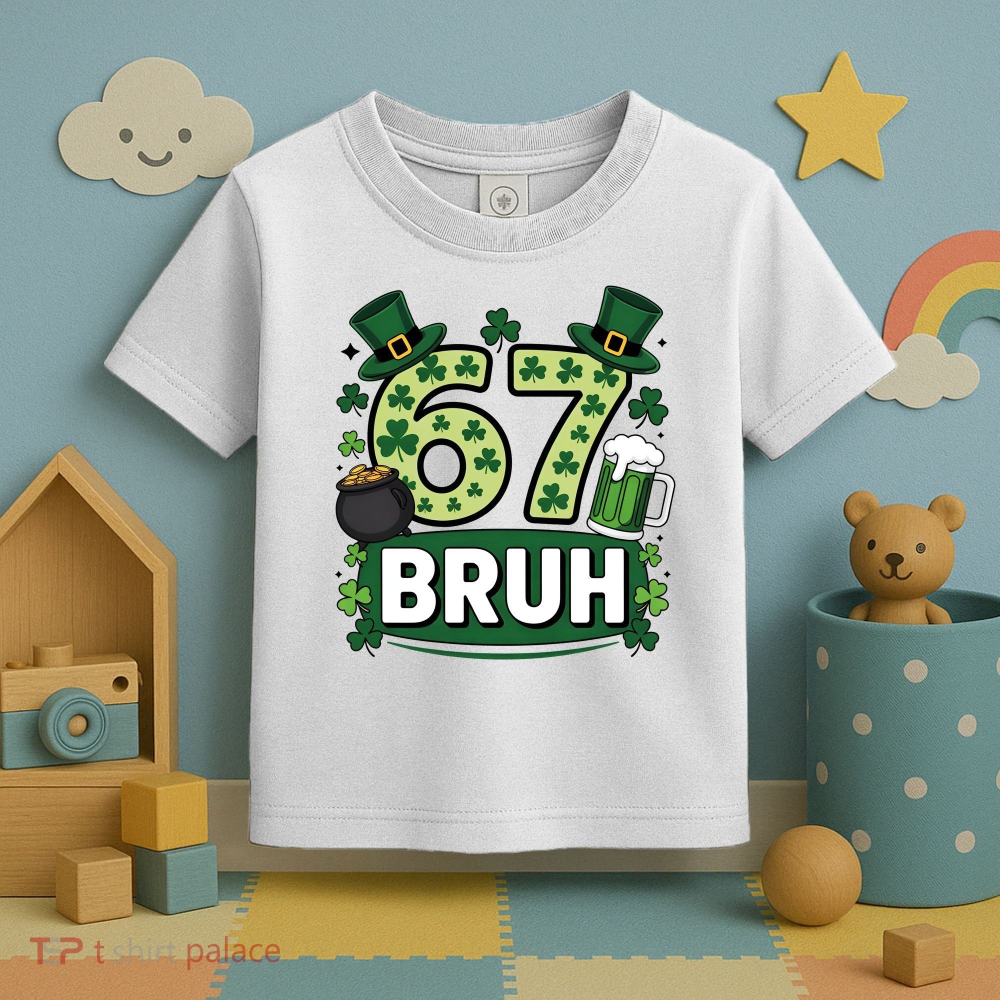 St Patrick’s Day 67 Bruh Viral Meme 6-7 Toddler T-Shirt