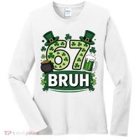 St Patrick’s Day 67 Bruh Viral Meme 6-7 Women's Long Sleeve Shirt thumb 0