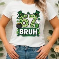 St Patrick’s Day 67 Bruh Viral Meme 6-7 Women's T-Shirt thumb 2
