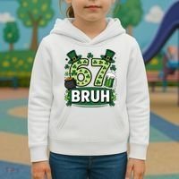 St Patrick’s Day 67 Bruh Viral Meme 6-7 Kids Hoodie thumb 3