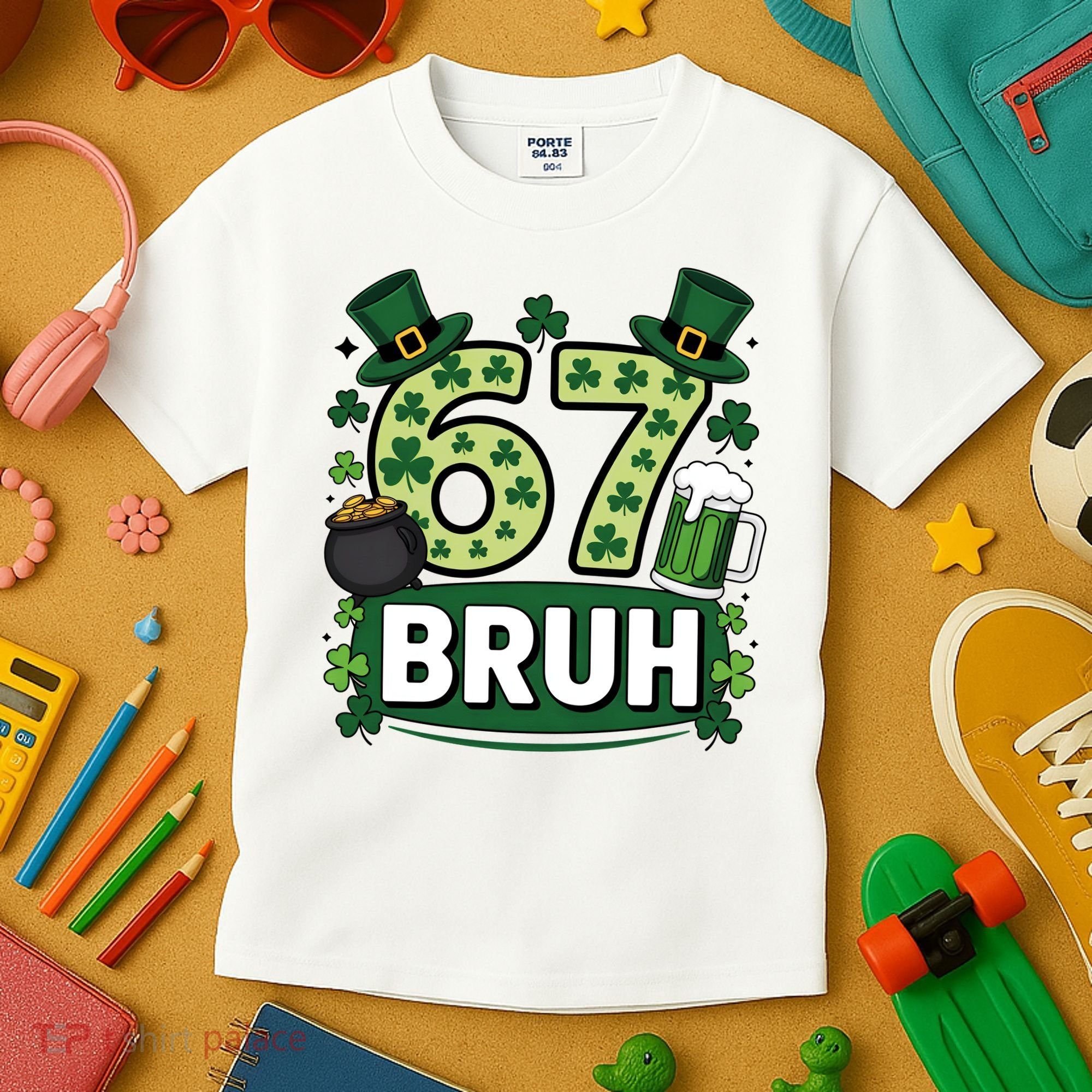 St Patrick’s Day 67 Bruh Viral Meme 6-7 Kids T-Shirt