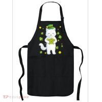St Patrick's Day Cat Leprechaun Cat Lover Shamrock Apron thumb 0