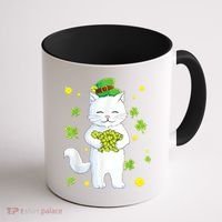 St Patrick's Day Cat Leprechaun Cat Lover Shamrock Coffee Mug thumb 1