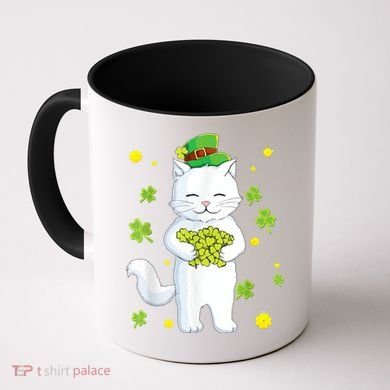 St Patrick's Day Cat Leprechaun Cat Lover Shamrock Coffee Mug