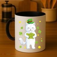 St Patrick's Day Cat Leprechaun Cat Lover Shamrock Coffee Mug thumb 4
