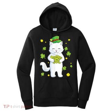 St Patrick's Day Cat Leprechaun Cat Lover Shamrock Women's Hoodie