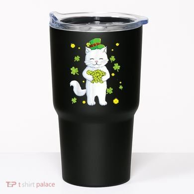 St Patrick's Day Cat Leprechaun Cat Lover Shamrock Tumbler