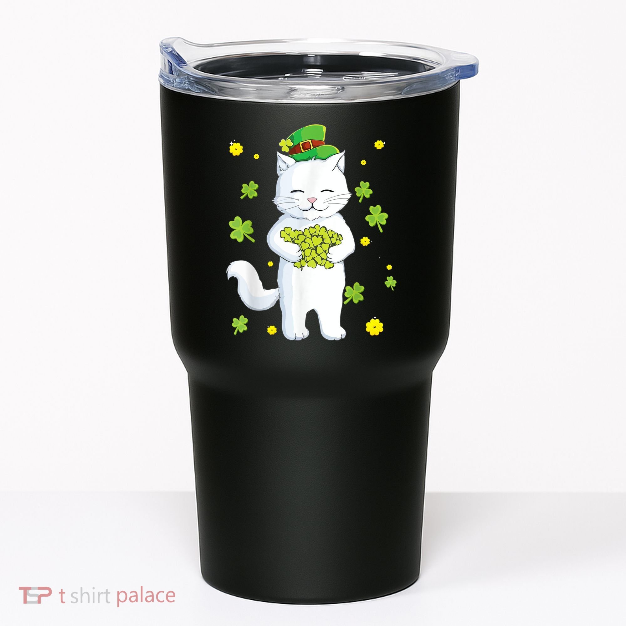 St Patrick's Day Cat Leprechaun Cat Lover Shamrock Tumbler