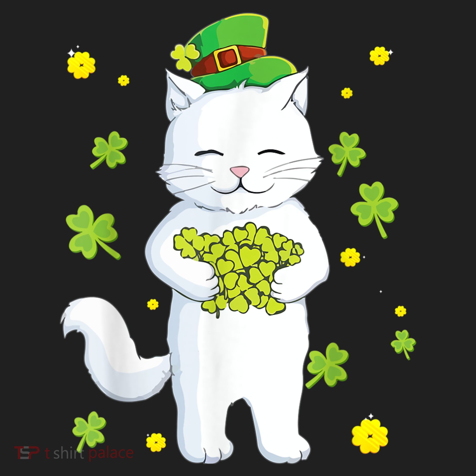 St Patrick's Day Cat Leprechaun Cat Lover Shamrock Hat