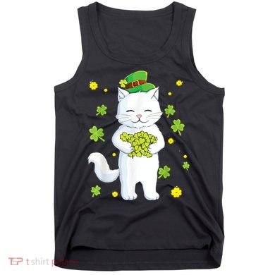 St Patrick's Day Cat Leprechaun Cat Lover Shamrock Tank Top