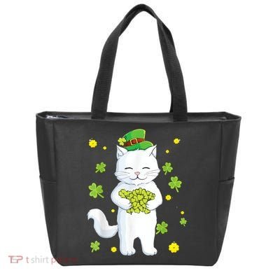 St Patrick's Day Cat Leprechaun Cat Lover Shamrock Tote Bag