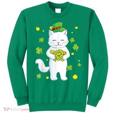St Patrick's Day Cat Leprechaun Cat Lover Shamrock Sweatshirt