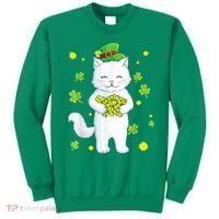 St Patrick's Day Cat Leprechaun Cat Lover Shamrock Sweatshirt thumb 0