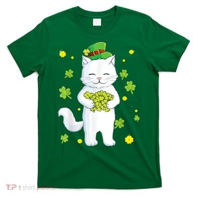 St Patrick's Day Cat Leprechaun Cat Lover Shamrock T-Shirt