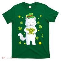 St Patrick's Day Cat Leprechaun Cat Lover Shamrock T-Shirt thumb 0