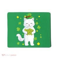 St Patrick's Day Cat Leprechaun Cat Lover Shamrock Mousepad thumb 0