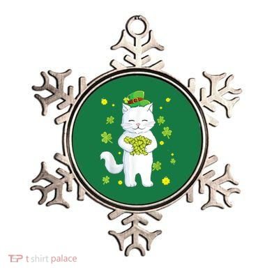 St Patrick's Day Cat Leprechaun Cat Lover Shamrock Ornament
