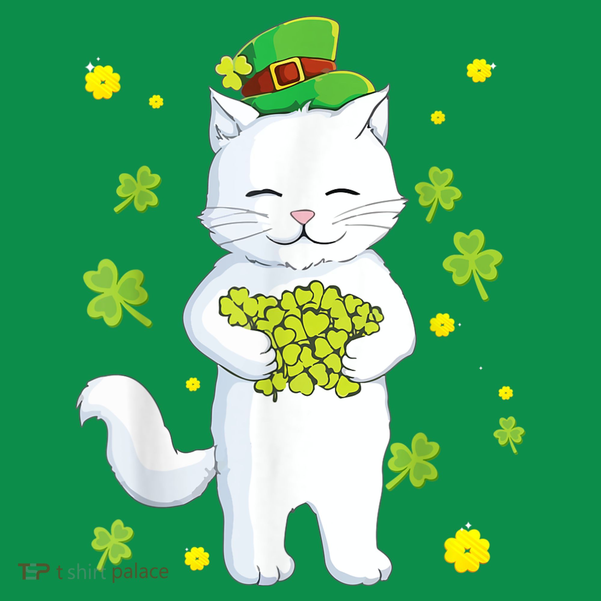 St Patrick's Day Cat Leprechaun Cat Lover Shamrock Ornament