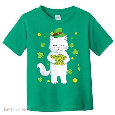 St Patrick's Day Cat Leprechaun Cat Lover Shamrock Toddler T-Shirt