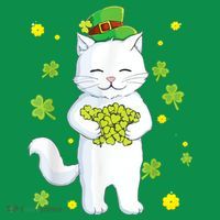 St Patrick's Day Cat Leprechaun Cat Lover Shamrock Kids T-Shirt thumb 4