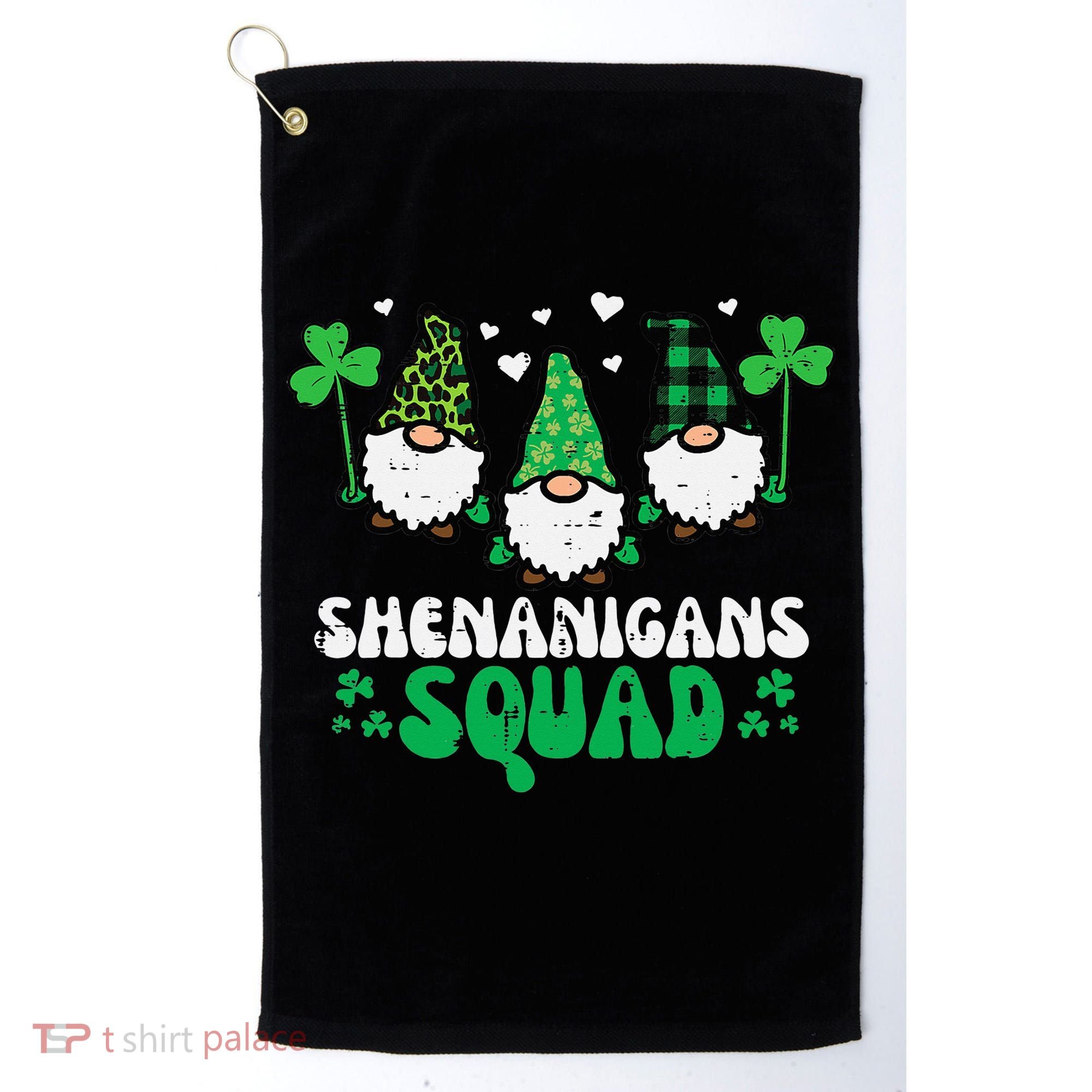 St Patricks Day Gnomes Shenanigans Squad Golf Towel