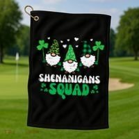 St Patricks Day Gnomes Shenanigans Squad Golf Towel thumb 1
