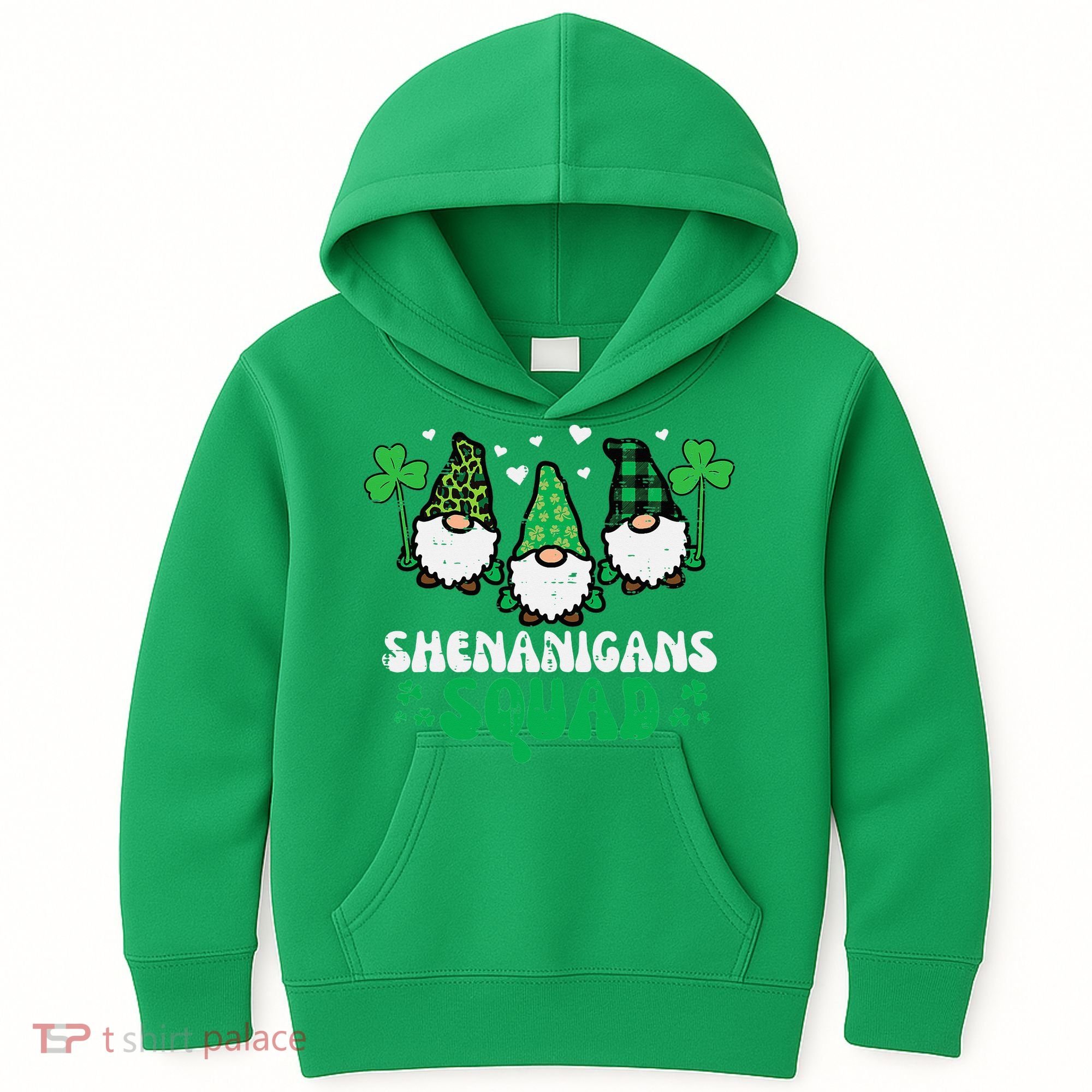 St Patricks Day Gnomes Shenanigans Squad Kids Hoodie