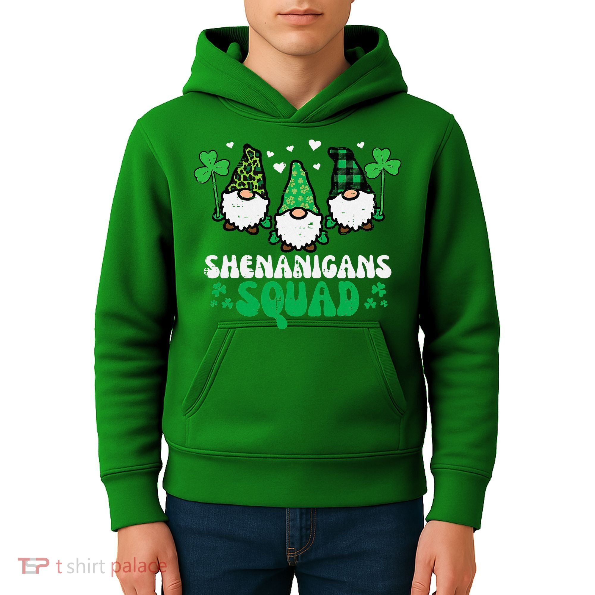 St Patricks Day Gnomes Shenanigans Squad Kids Hoodie