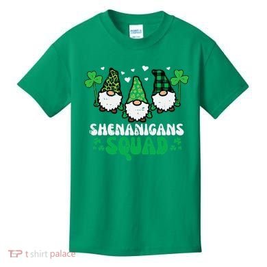 St Patricks Day Gnomes Shenanigans Squad Kids T-Shirt