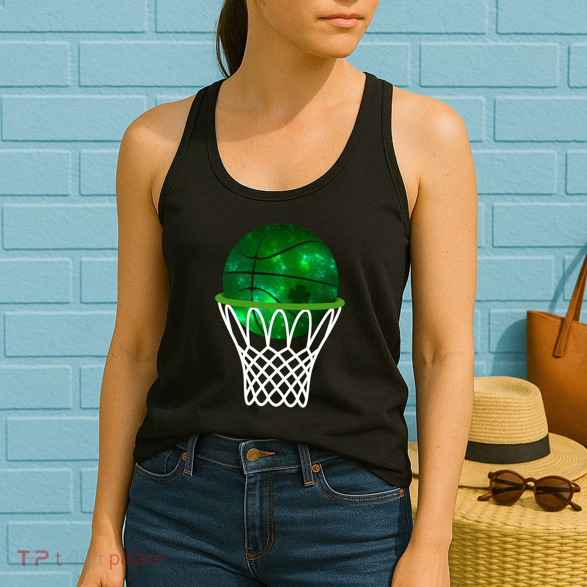 St Patricks Day Shamrock Basketball Irish Women's Tank Top