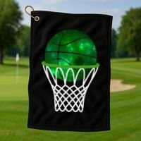 St Patricks Day Shamrock Basketball Irish Golf Towel thumb 1