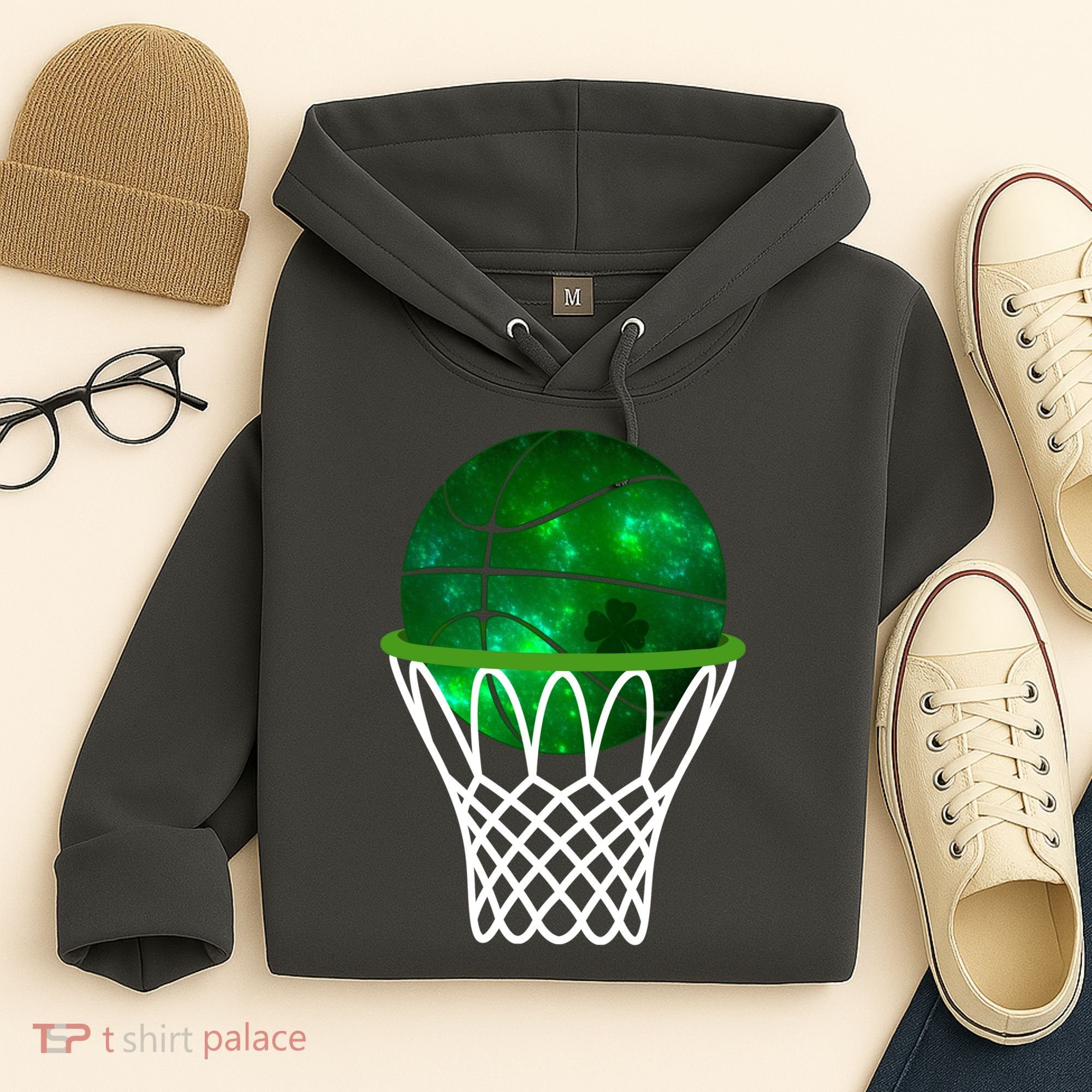 St Patricks Day Shamrock Basketball Irish Hoodie
