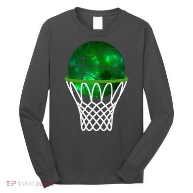 St Patricks Day Shamrock Basketball Irish Long Sleeve Shirt