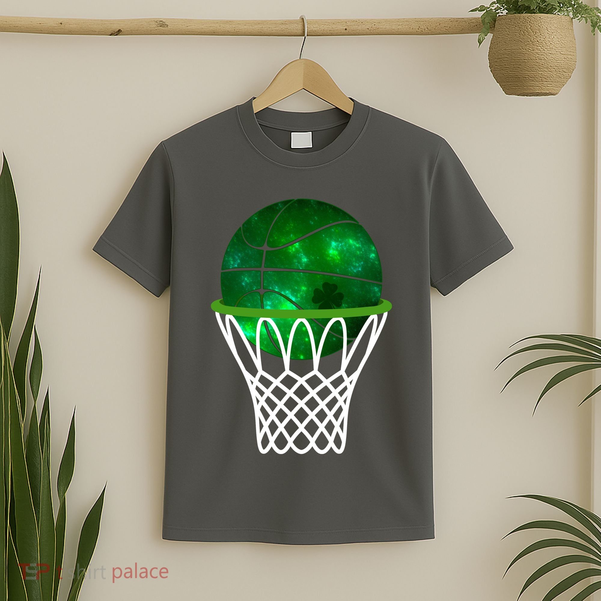 St Patricks Day Shamrock Basketball Irish T-Shirt