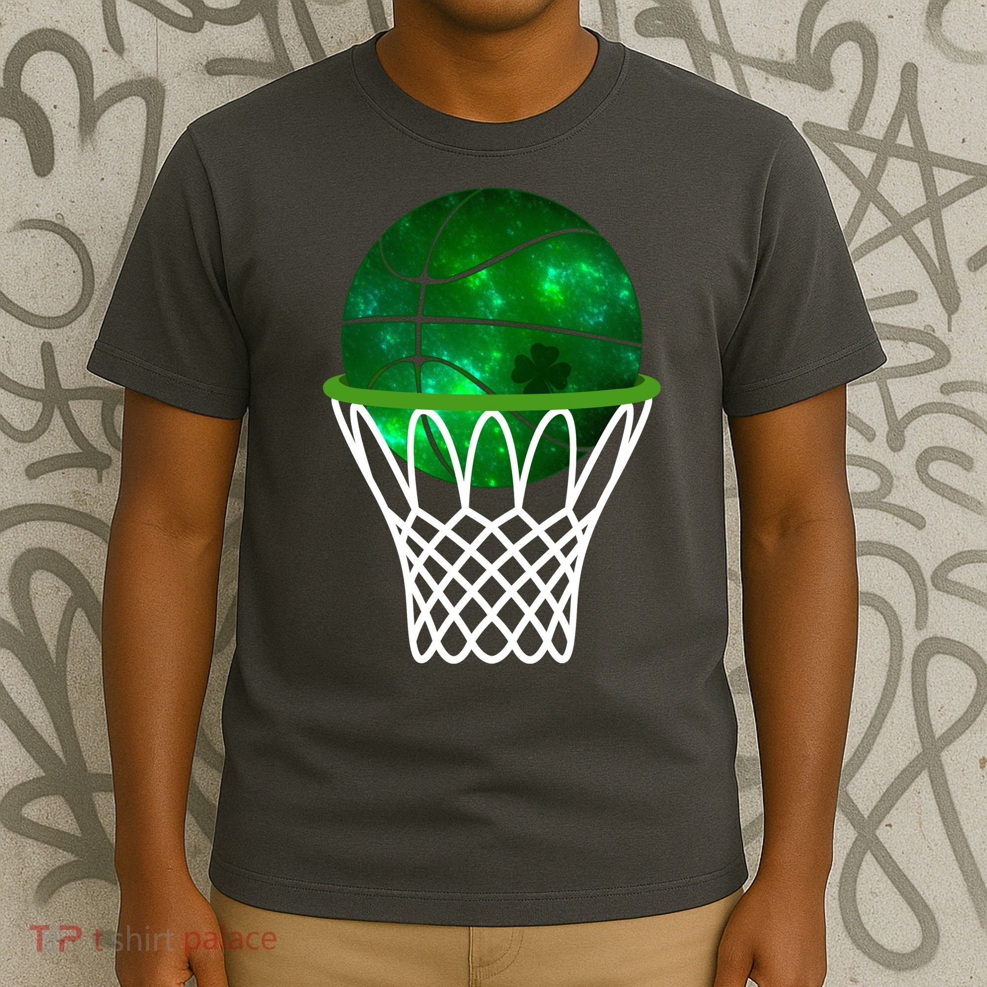 St Patricks Day Shamrock Basketball Irish T-Shirt