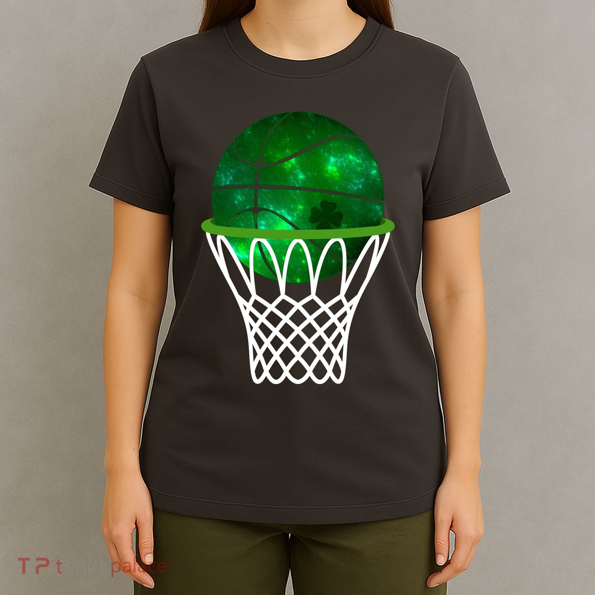 St Patricks Day Shamrock Basketball Irish T-Shirt