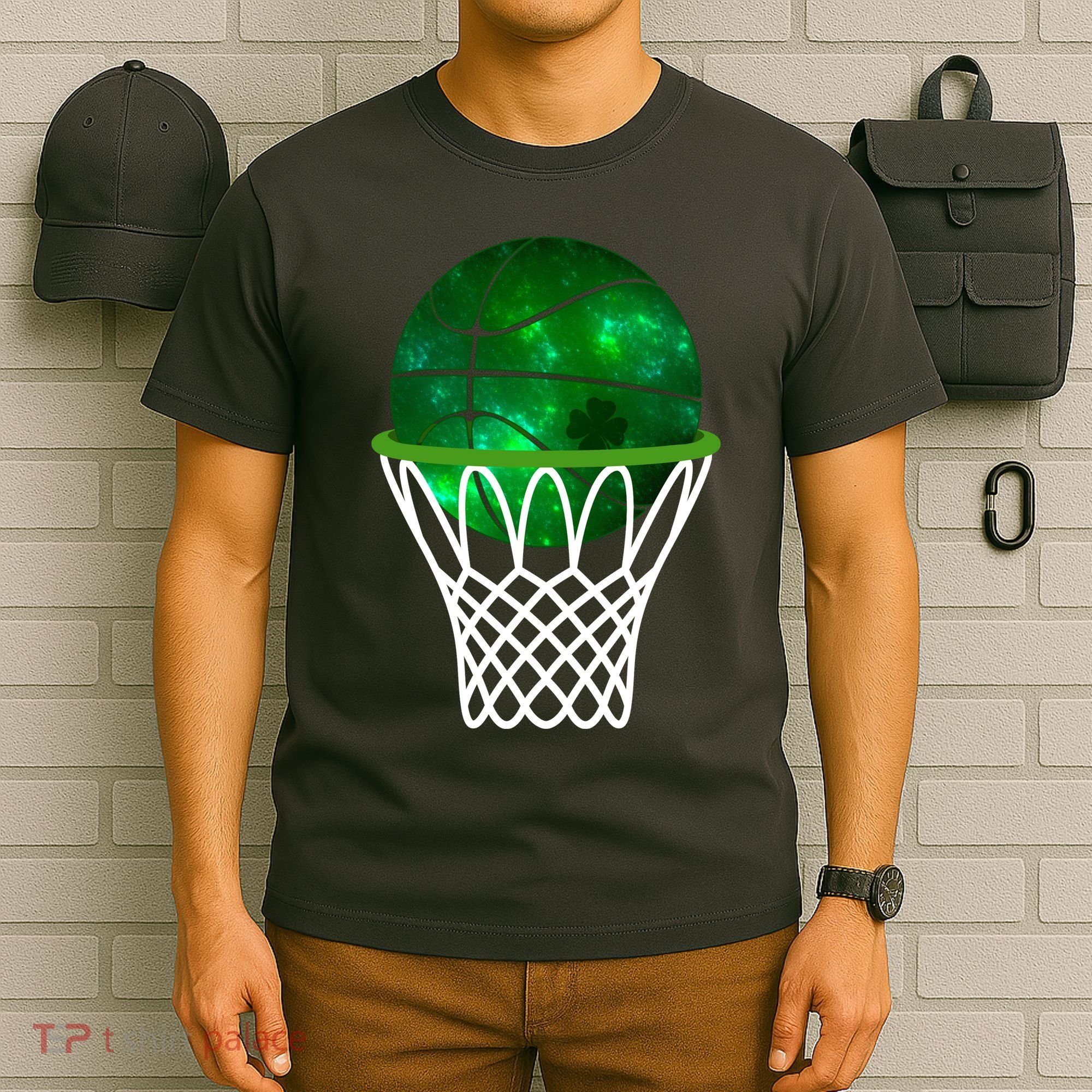 St Patricks Day Shamrock Basketball Irish T-Shirt