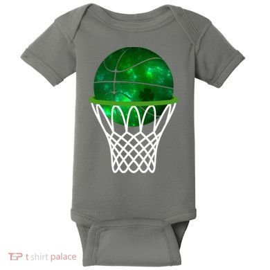 St Patricks Day Shamrock Basketball Irish Baby Bodysuit