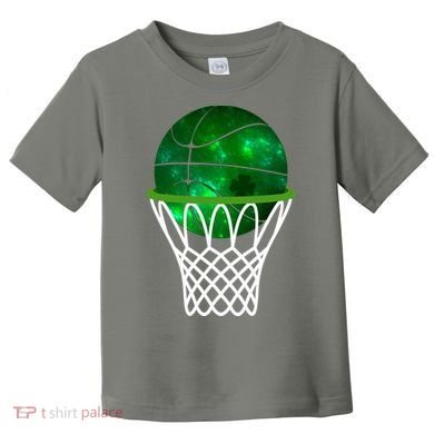 St Patricks Day Shamrock Basketball Irish Toddler T-Shirt