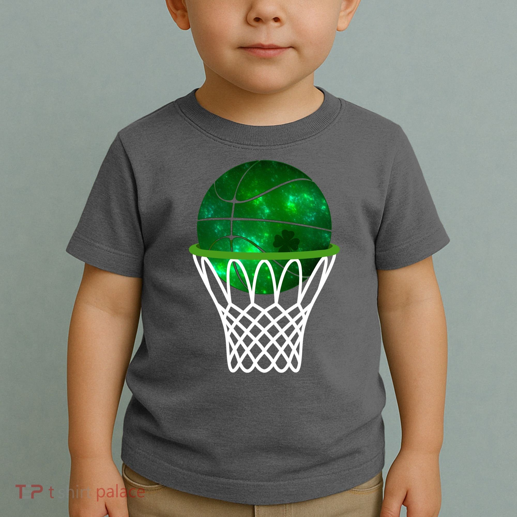 St Patricks Day Shamrock Basketball Irish Toddler T-Shirt