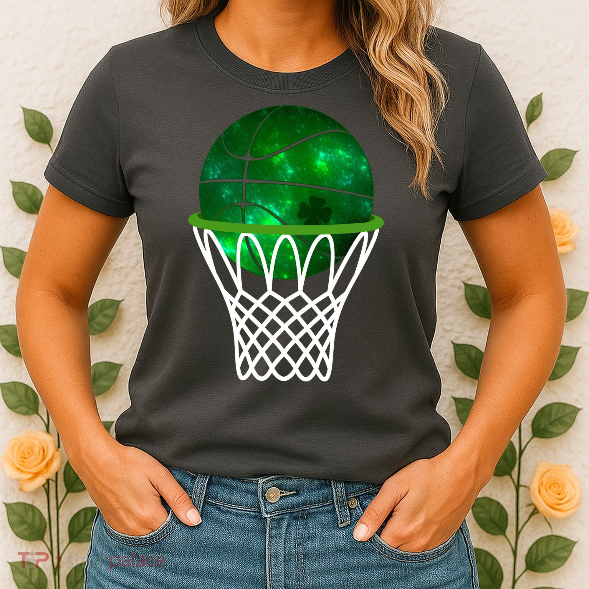 St Patricks Day Shamrock Basketball Irish Women's T-Shirt