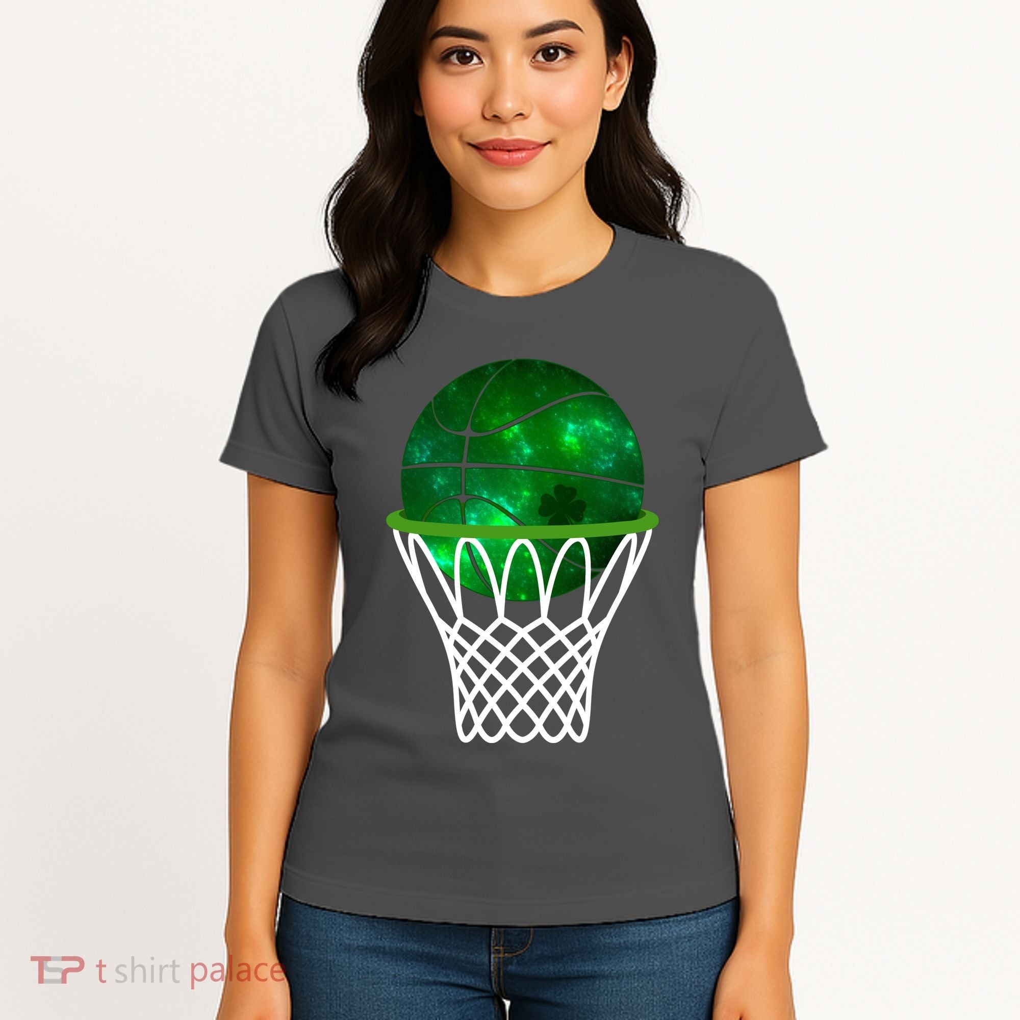 St Patricks Day Shamrock Basketball Irish Women's T-Shirt