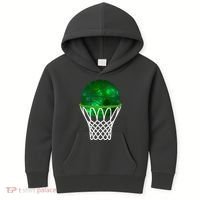 St Patricks Day Shamrock Basketball Irish Kids Hoodie thumb 0