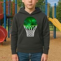 St Patricks Day Shamrock Basketball Irish Kids Hoodie thumb 2