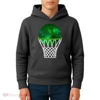 St Patricks Day Shamrock Basketball Irish Kids Hoodie thumb 4